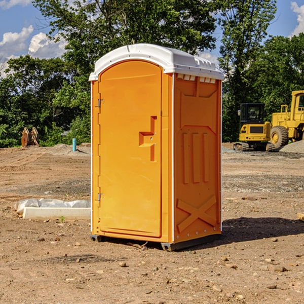 how often are the portable restrooms cleaned and serviced during a rental period in Abrams WI